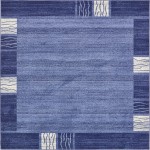 Rug Unique Loom Del Mar Navy Blue Square 8' 0 x 8' 0