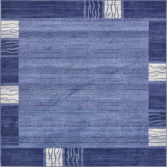 Rug Unique Loom Del Mar Navy Blue Square 8' 0 x 8' 0