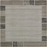 Rug Unique Loom Del Mar Light Gray Square 8' 0 x 8' 0