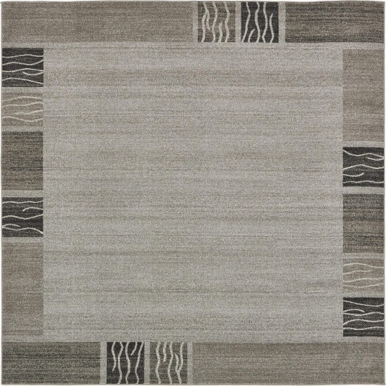 Rug Unique Loom Del Mar Light Gray Square 8' 0 x 8' 0