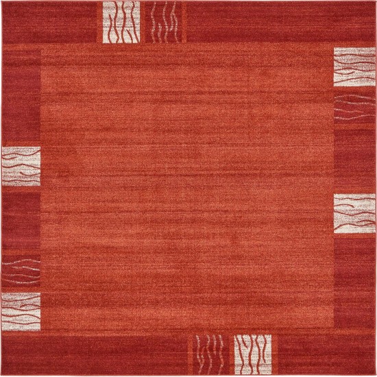 Rug Unique Loom Del Mar Rust Red Square 8' 0 x 8' 0