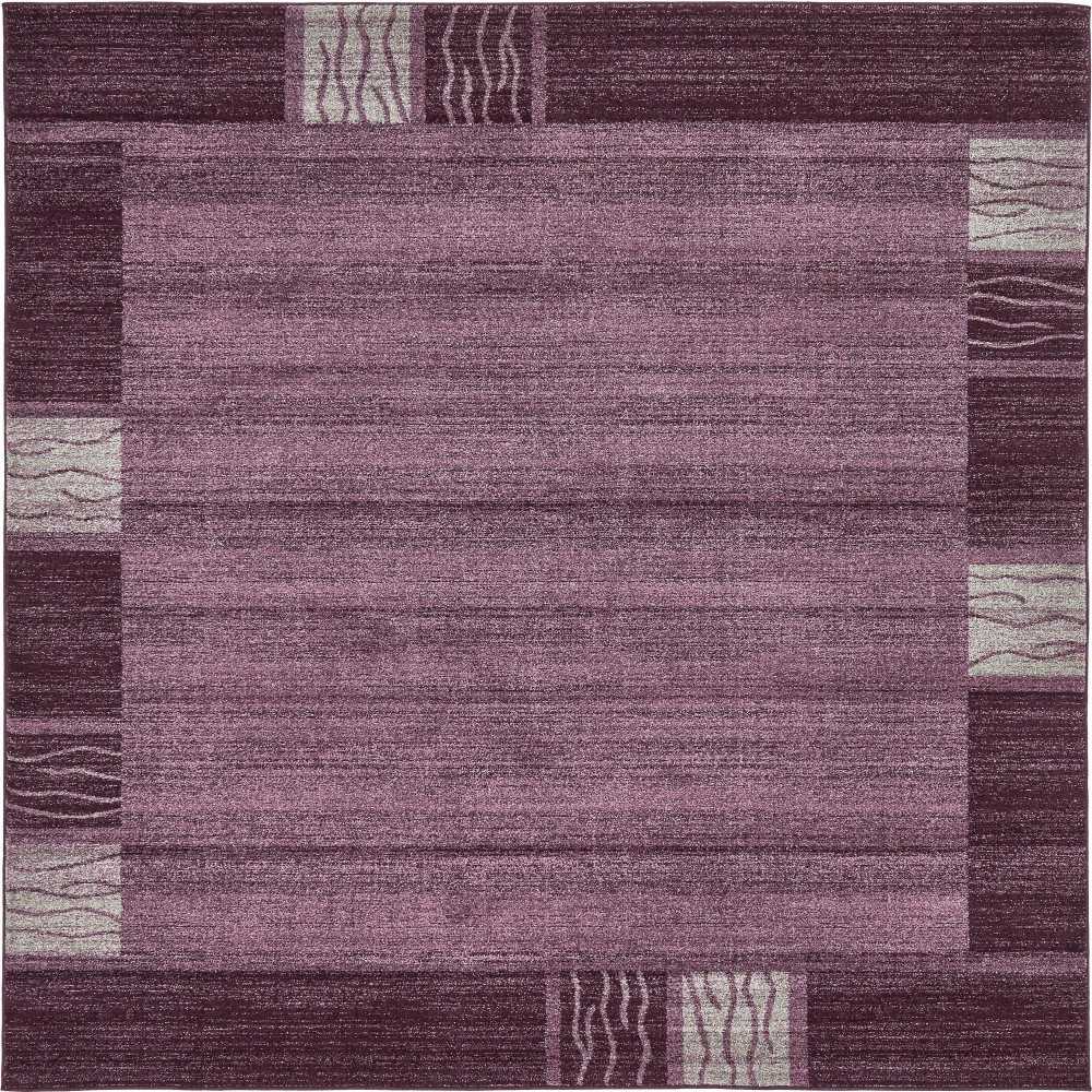 Rug Unique Loom Del Mar Purple Square 8' 0 x 8' 0