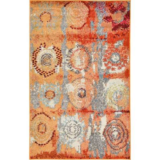 Rug Unique Loom Estrella Orange Rectangular 3' 3 x 5' 3