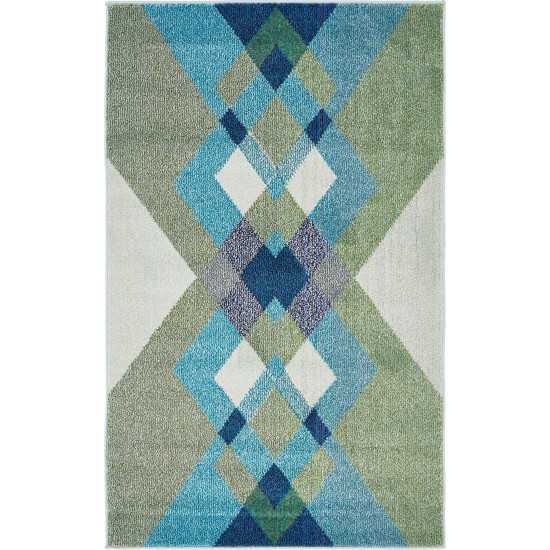 Rug Unique Loom Estrella Green Rectangular 3' 3 x 5' 3