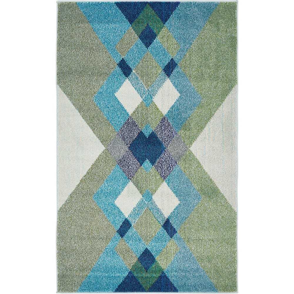 Rug Unique Loom Estrella Green Rectangular 3' 3 x 5' 3 Rug Unique Loom Estrella Green Rectangular 3' 3 x 5' 3