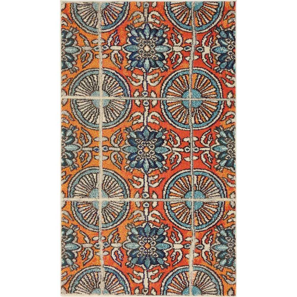 Rug Unique Loom Estrella Orange Rectangular 3' 3 x 5' 3