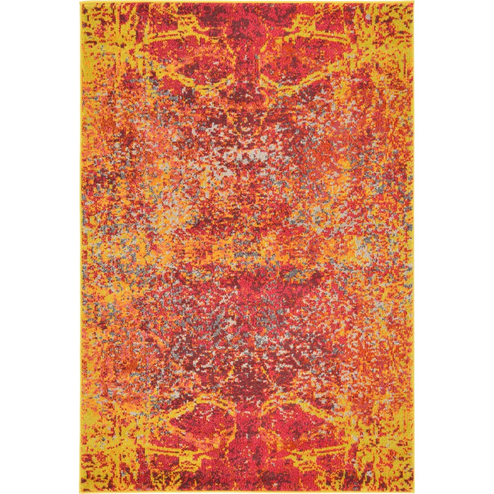 Rug Unique Loom Estrella Red Rectangular 4' 0 x 6' 0 Rug Unique Loom Estrella Red Rectangular 4' 0 x 6' 0