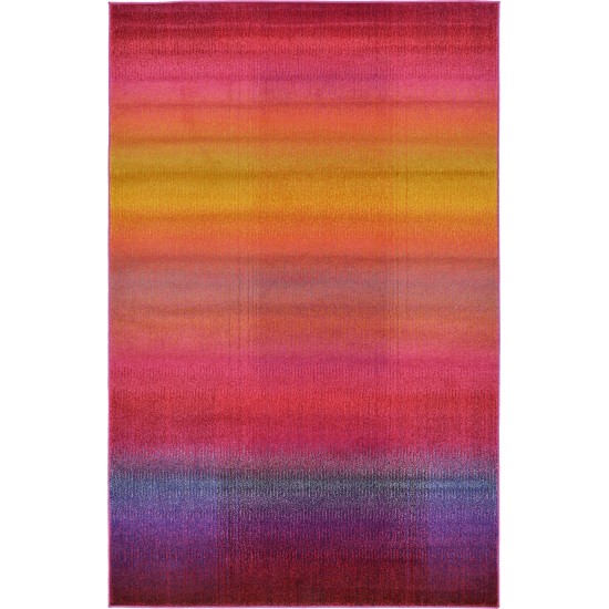 Rug Unique Loom Estrella Pink Rectangular 5' 0 x 8' 0