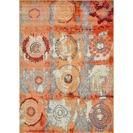 Rug Unique Loom Estrella Orange Rectangular 7' 0 x 10' 0