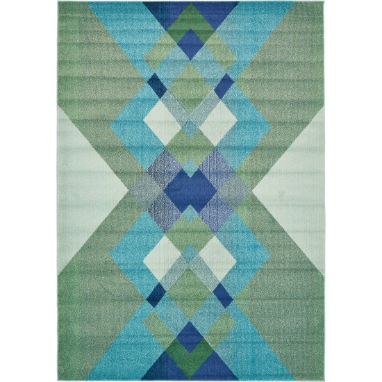 Rug Unique Loom Estrella Green Rectangular 7' 0 x 10' 0