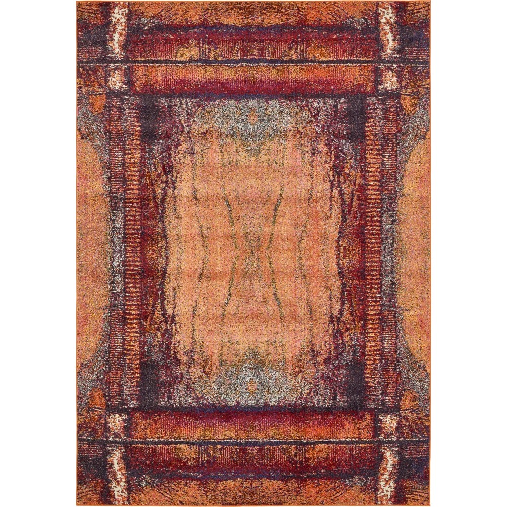 Rug Unique Loom Estrella Orange Rectangular 7' 0 x 10' 0