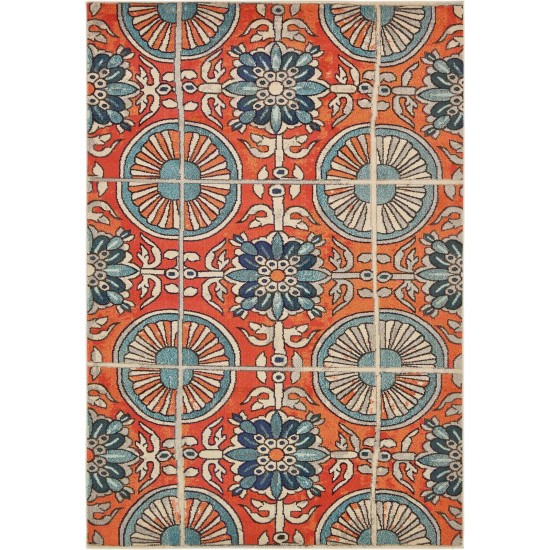 Rug Unique Loom Estrella Orange Rectangular 7' 0 x 10' 0