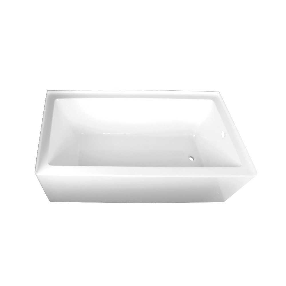 Aqua Eden 60-Inch Acrylic Alcove Tub with Right Hand Drain Hole, White