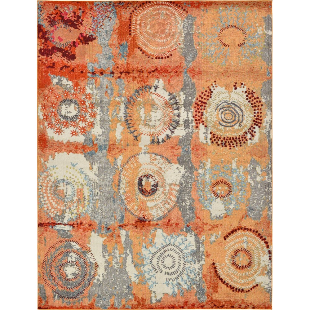 Rug Unique Loom Estrella Orange Rectangular 9' 0 x 12' 0 Rug Unique Loom Estrella Orange Rectangular 9' 0 x 12' 0