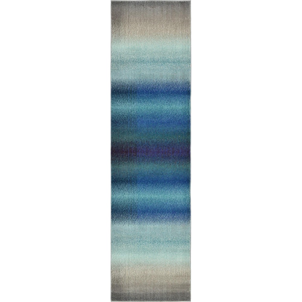 Rug Unique Loom Estrella Blue Runner 2' 7 x 10' 0