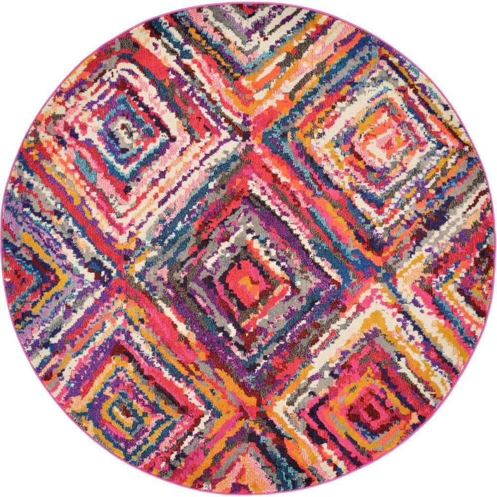 Rug Unique Loom Estrella Multi Round 6' 0 x 6' 0 Rug Unique Loom Estrella Multi Round 6' 0 x 6' 0