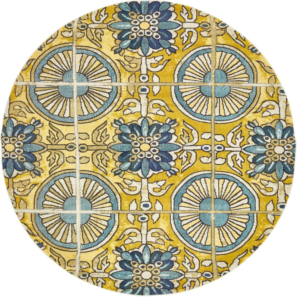 Rug Unique Loom Estrella Gold Round 8' 0 x 8' 0 Rug Unique Loom Estrella Gold Round 8' 0 x 8' 0