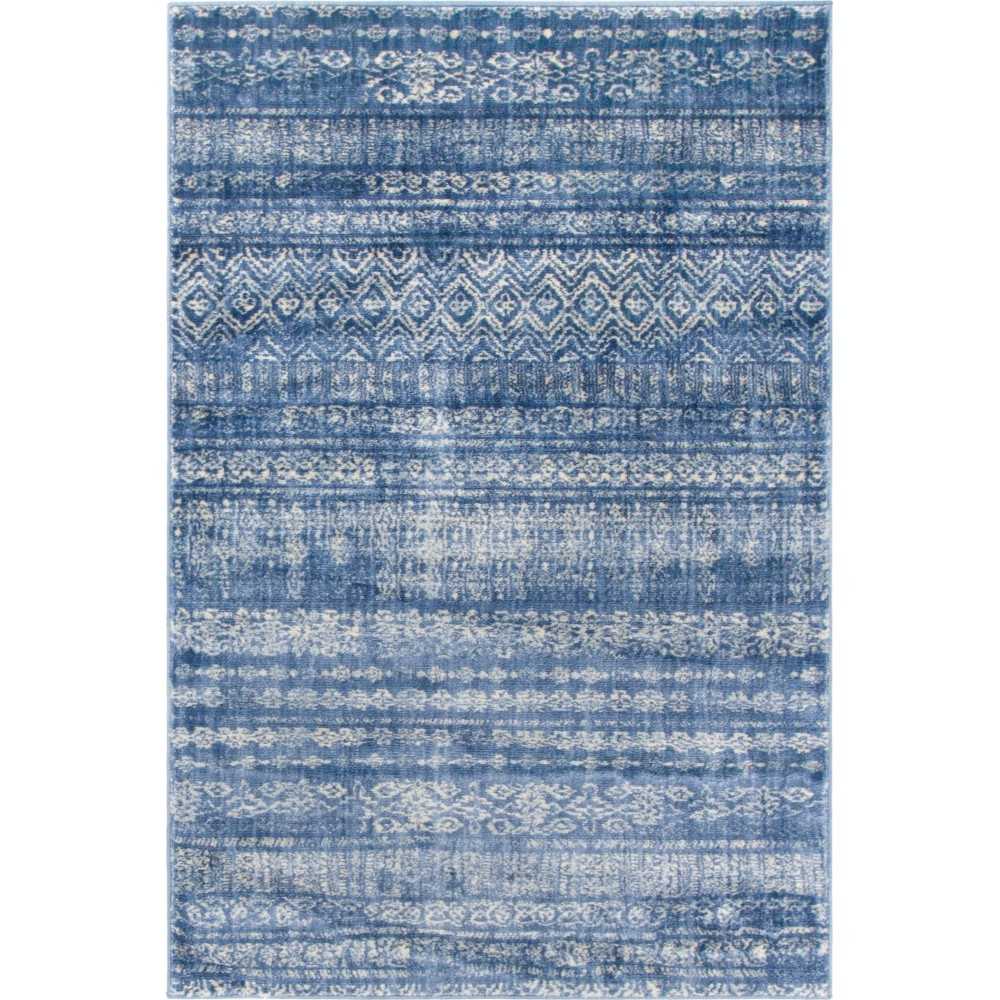 Rug Unique Loom Helios Navy Blue Rectangular 4' 0 x 6' 0