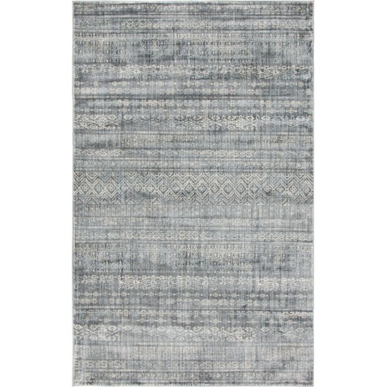 Rug Unique Loom Helios Gray Rectangular 5' 0 x 8' 0