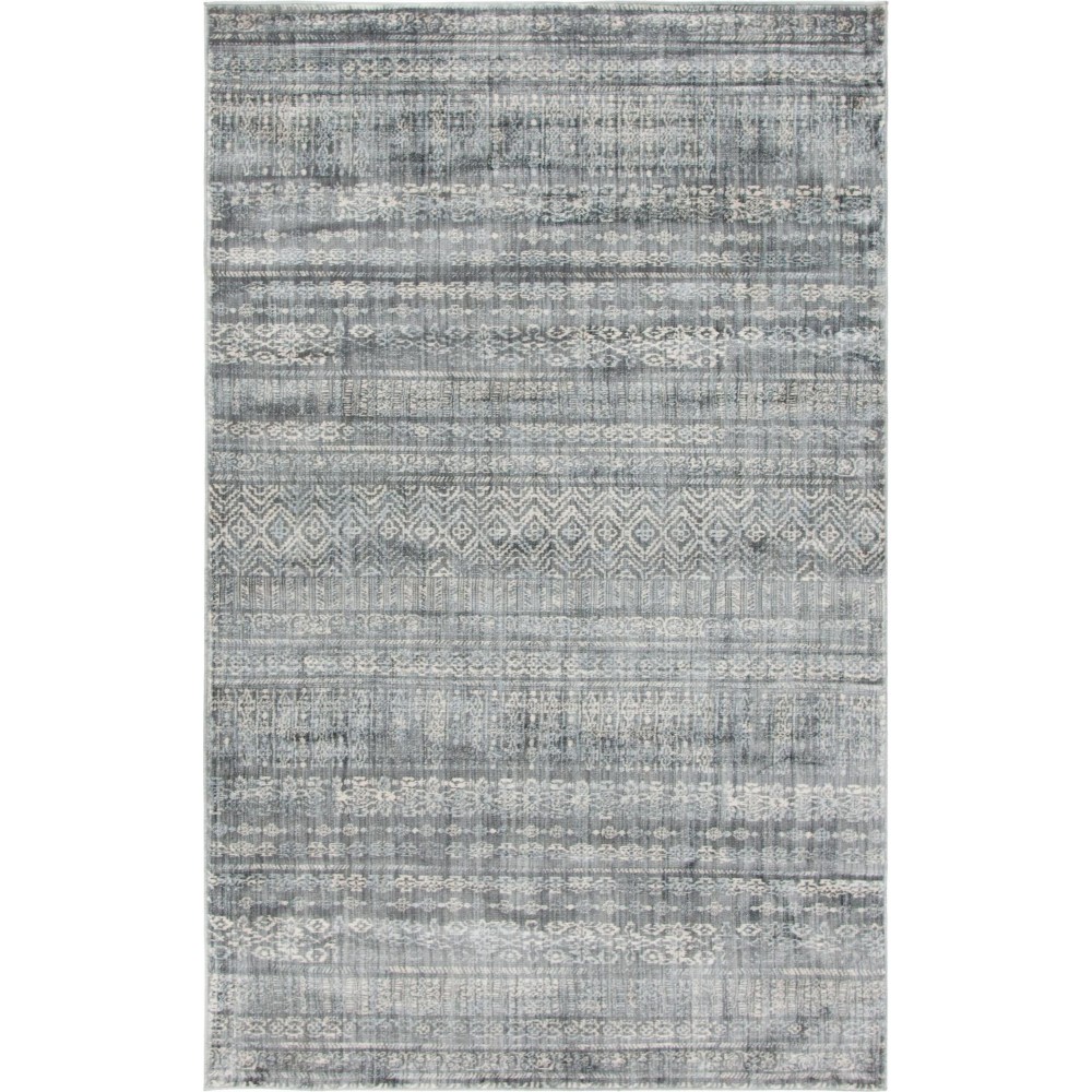 Rug Unique Loom Helios Gray Rectangular 5' 0 x 8' 0