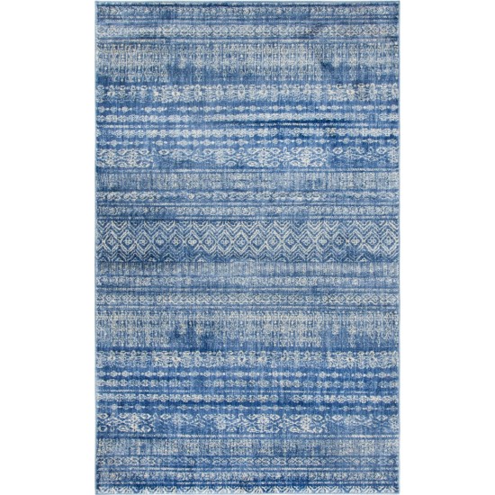 Rug Unique Loom Helios Navy Blue Rectangular 5' 0 x 8' 0