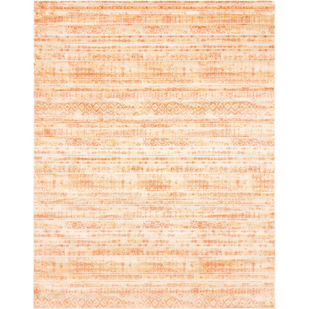 Rug Unique Loom Helios Orange Rectangular 8' 0 x 10' 0