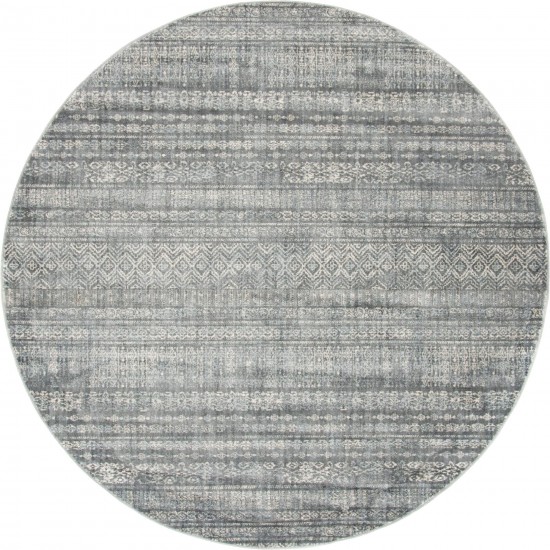 Rug Unique Loom Helios Gray Round 8' 0 x 8' 0