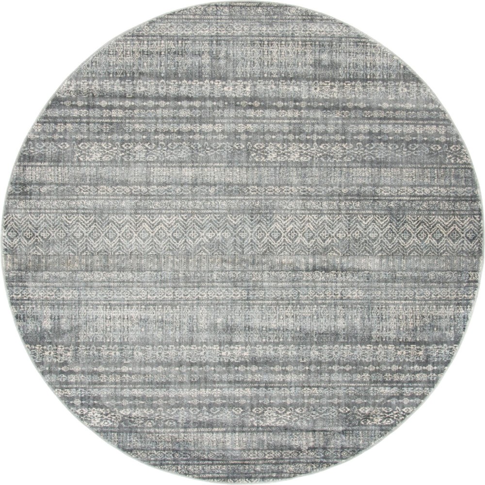 Rug Unique Loom Helios Gray Round 8' 0 x 8' 0 Rug Unique Loom Helios Gray Round 8' 0 x 8' 0
