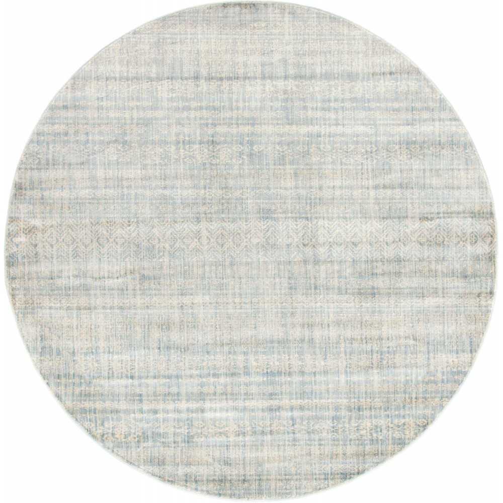 Rug Unique Loom Helios Light Blue Round 8' 0 x 8' 0