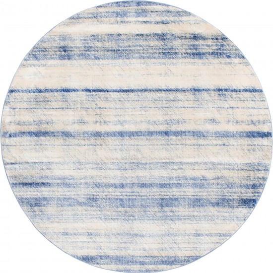 Rug Unique Loom Helios Blue Round 8' 0 x 8' 0