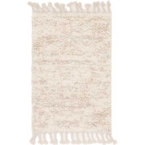 Rug Unique Loom Hygge Shag Ivory Rectangular 2' 2 x 3' 0