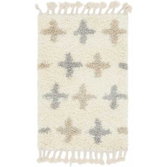 Rug Unique Loom Hygge Shag Ivory Rectangular 2' 2 x 3' 0