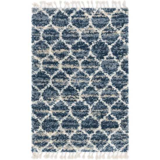 Rug Unique Loom Hygge Shag Blue Rectangular 4' 0 x 6' 0