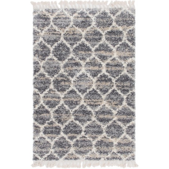 Rug Unique Loom Hygge Shag Gray Rectangular 4' 0 x 6' 0