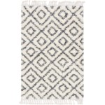 Rug Unique Loom Hygge Shag Ivory Rectangular 4' 0 x 6' 0