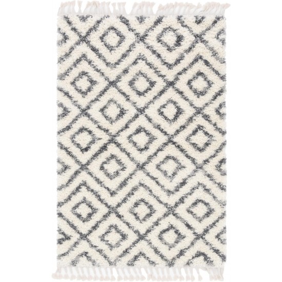 Rug Unique Loom Hygge Shag Ivory Rectangular 4' 0 x 6' 0