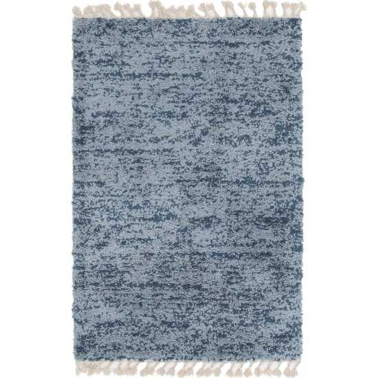 Rug Unique Loom Hygge Shag Blue Rectangular 4' 0 x 6' 0