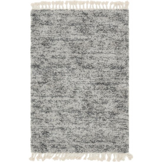 Rug Unique Loom Hygge Shag Gray Rectangular 4' 0 x 6' 0