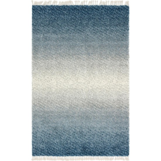 Rug Unique Loom Hygge Shag Blue Rectangular 4' 0 x 6' 0