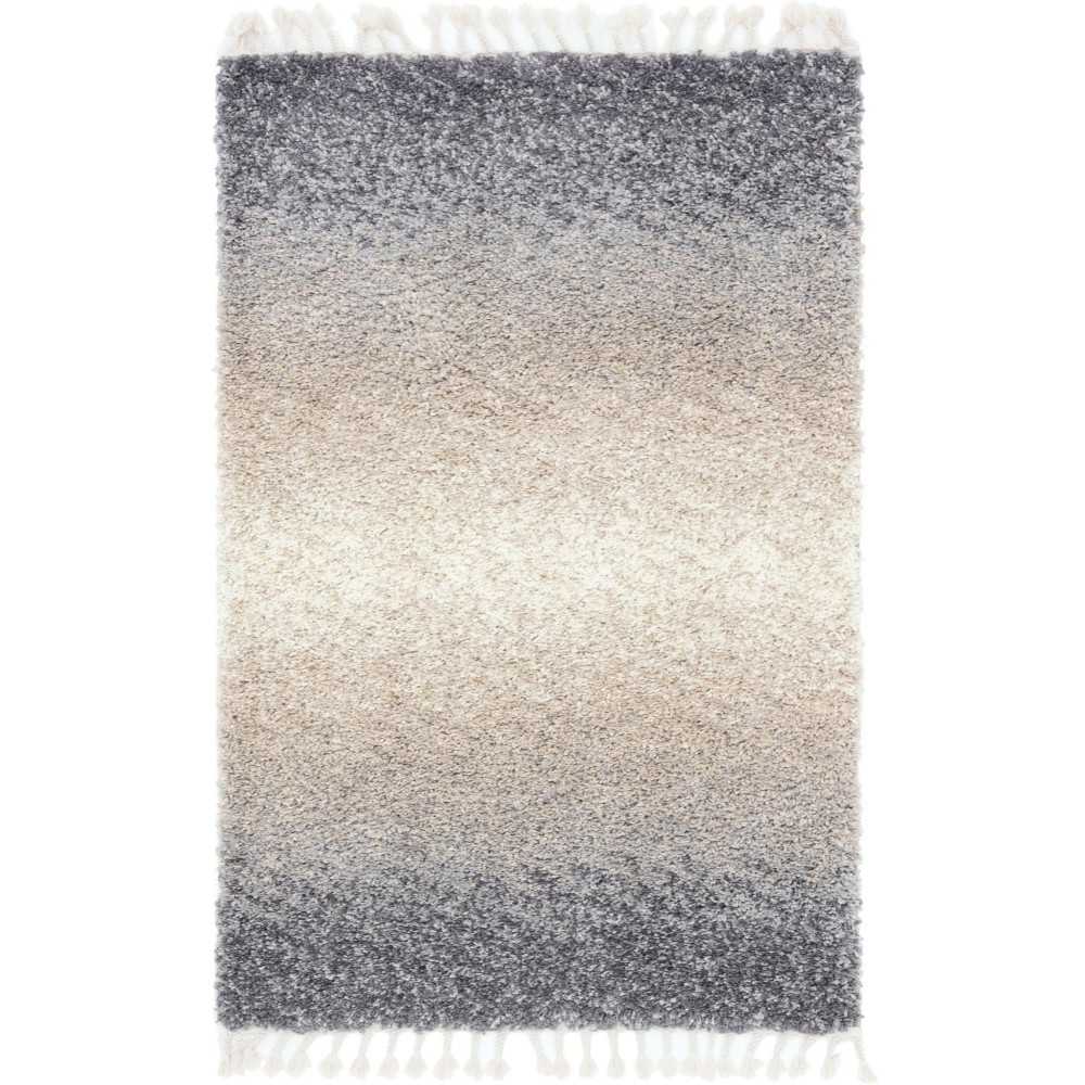 Rug Unique Loom Hygge Shag Gray Rectangular 4' 0 x 6' 0