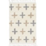 Rug Unique Loom Hygge Shag Ivory Rectangular 4' 0 x 6' 0