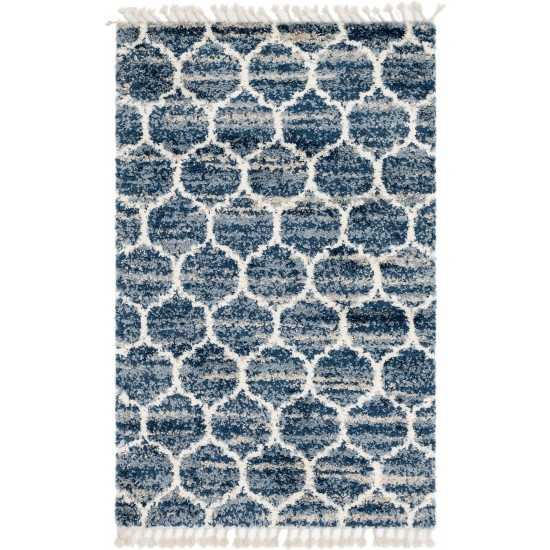 Rug Unique Loom Hygge Shag Blue Rectangular 5' 0 x 8' 0