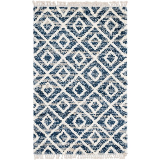 Rug Unique Loom Hygge Shag Blue Rectangular 5' 0 x 8' 0