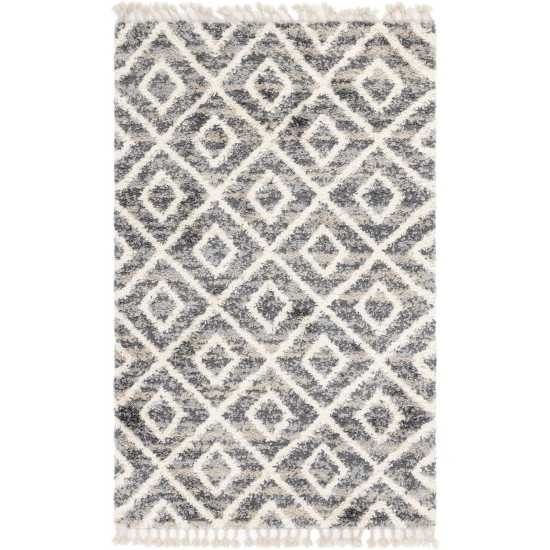 Rug Unique Loom Hygge Shag Gray Rectangular 5' 0 x 8' 0