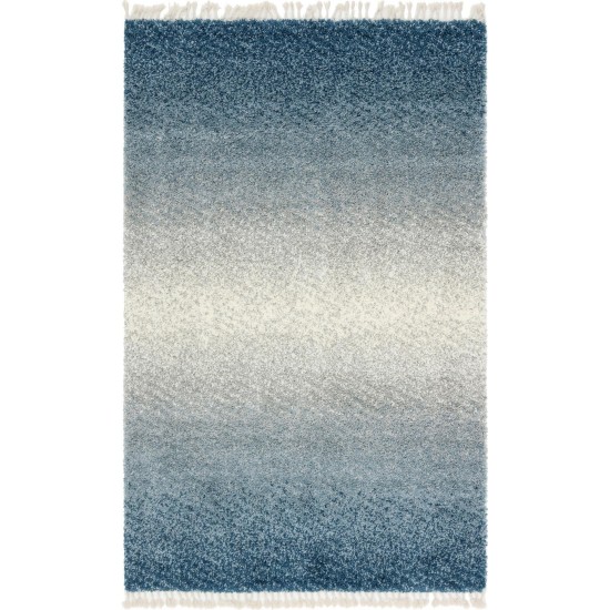 Rug Unique Loom Hygge Shag Blue Rectangular 5' 0 x 8' 0