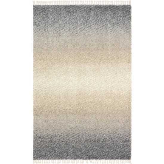 Rug Unique Loom Hygge Shag Gray Rectangular 5' 0 x 8' 0