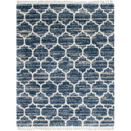 Rug Unique Loom Hygge Shag Blue Rectangular 8' 0 x 10' 0