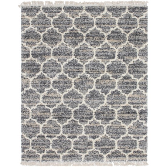 Rug Unique Loom Hygge Shag Gray Rectangular 8' 0 x 10' 0