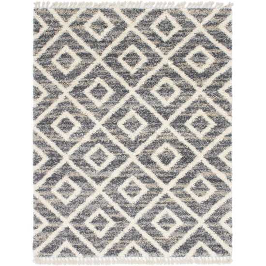 Rug Unique Loom Hygge Shag Gray Rectangular 8' 0 x 10' 0