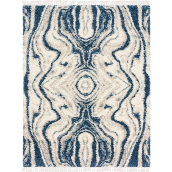 Rug Unique Loom Hygge Shag Blue Rectangular 8' 0 x 10' 0